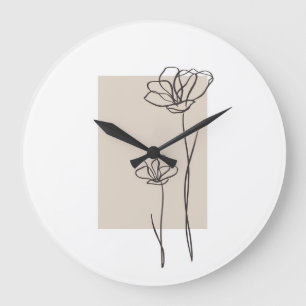 Abstract plant art design large clock