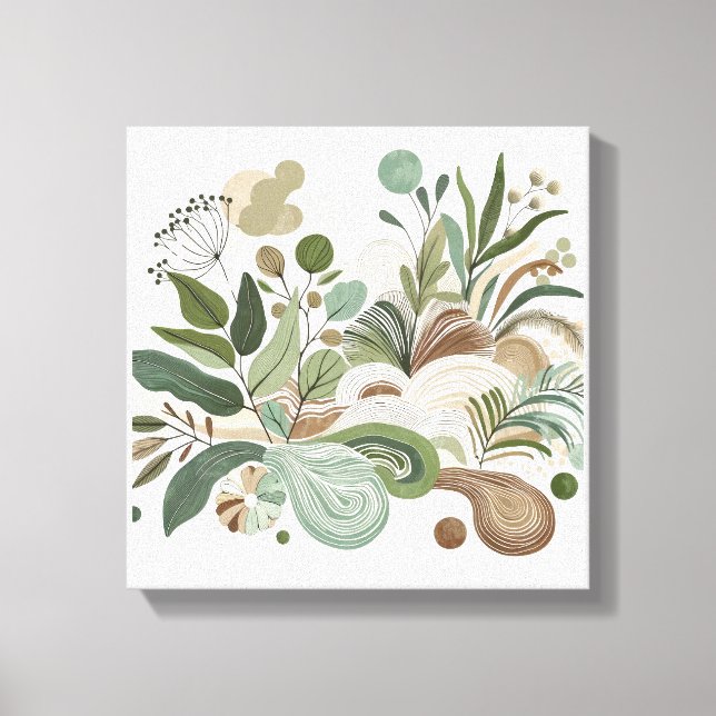 Abstract Plants Nature Art - Garden Canvas Print (Front)