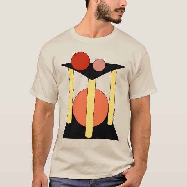 Abstract Platforms, Pillars, and Circles T-Shirt (Front)