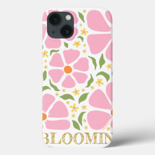 Abstract Playful Pink Flowers iPhone 13 Case
