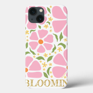 Abstract Playful Pink Flowers iPhone 13 Case