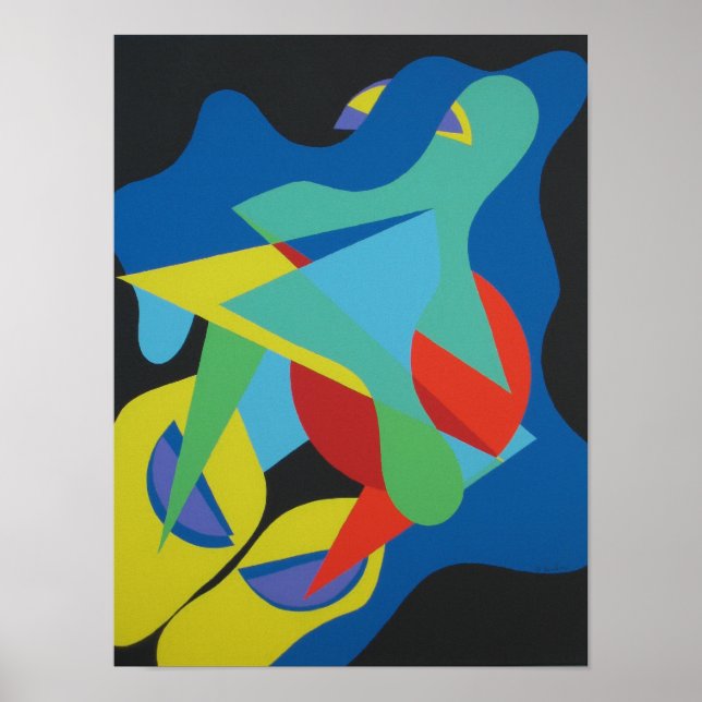 Abstract Playground of Coloured Shapes Print (Front)