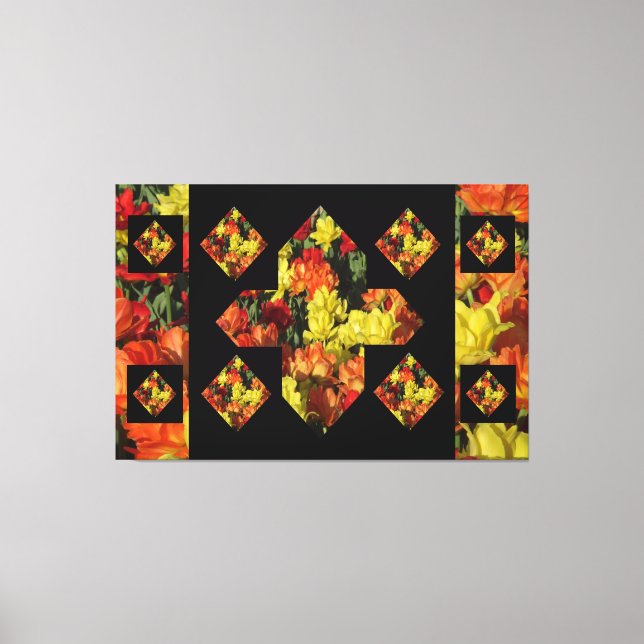 Abstract Plus Sign Carnation Canvas Art (60 X 40) (Front)