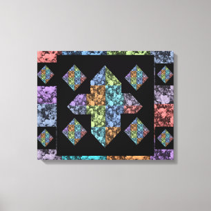Abstract Plus Sign Multi-Coloured Floral Art