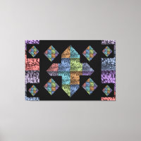 Abstract Plus Sign Multi-Coloured Tulip Canvas Art