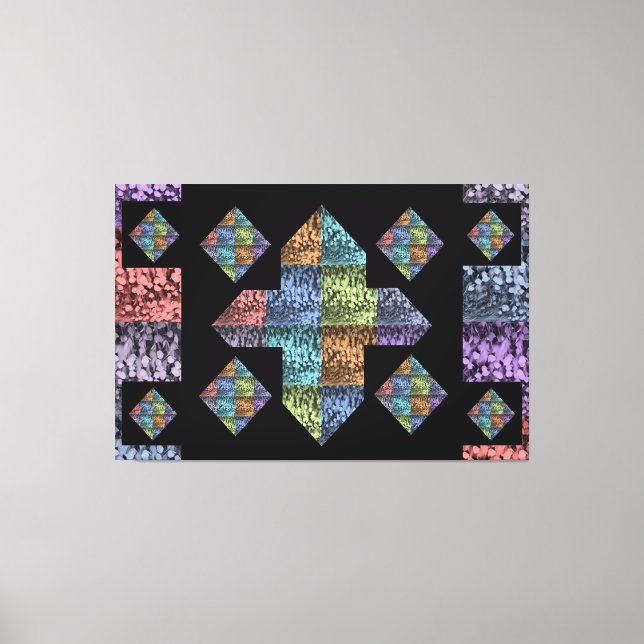 Abstract Plus Sign Multi-Coloured Tulip Canvas Art (Front)