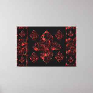 Abstract Plus Sign Red Rose Canvas Art