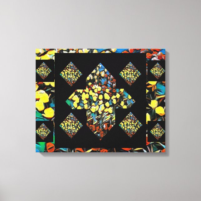 Abstract Plus Sign Tulip Canvas Art w/ Dreaming (Front)