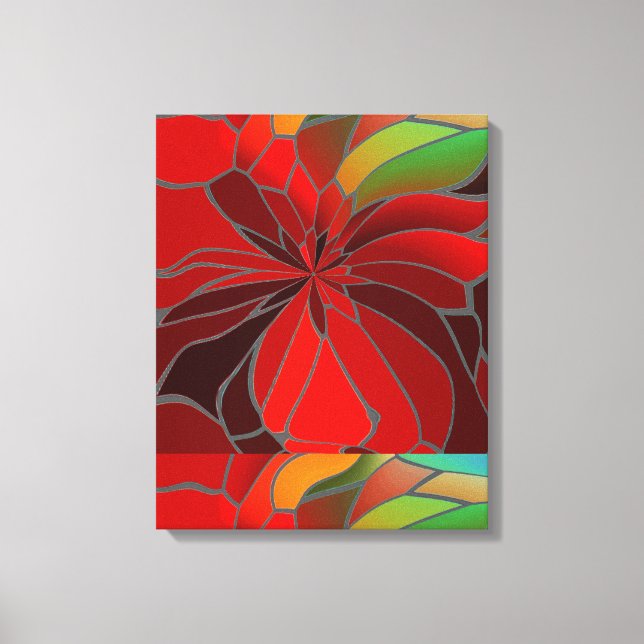 Abstract Poinsettia Canvas Print (Front)
