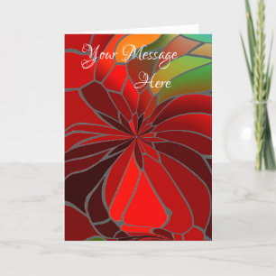 Abstract Poinsettia Holiday Card