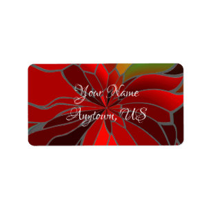Abstract Poinsettia Label