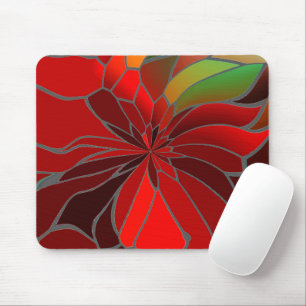 Abstract Poinsettia Mouse Pad