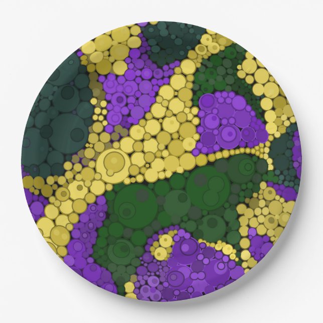 Abstract polka dot paper plate (Front)