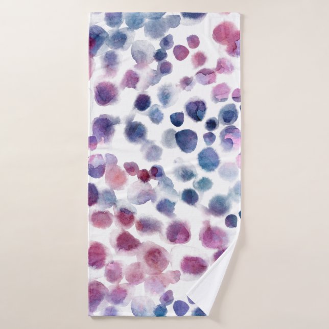 Abstract polka dots seamless pattern in pastel col bath towel (Bath Towel)