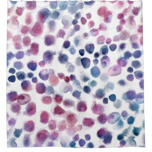 Abstract polka dots seamless pattern in pastel col shower curtain