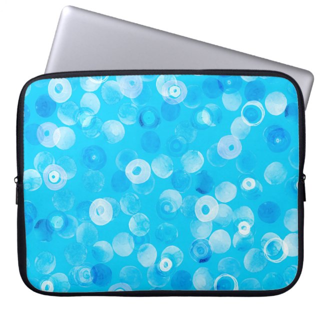 Abstract polka dots seamless pattern laptop sleeve (Front)