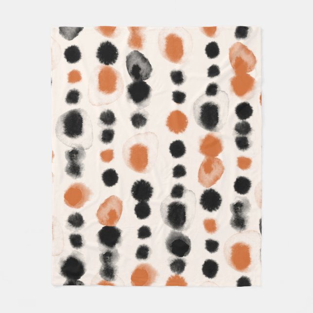 Abstract Polka Dots: Watercolor Geometry. Fleece Blanket (Front)