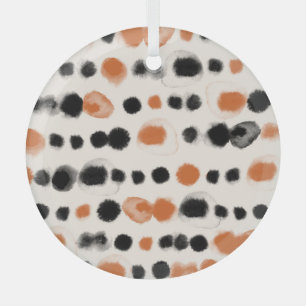 Abstract Polka Dots: Watercolor Geometry. Glass Tree Decoration