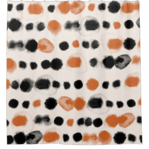 Abstract Polka Dots: Watercolor Geometry. Shower Curtain