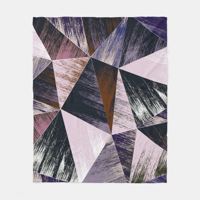 Abstract polygon pattern, colourful triangles. fleece blanket (Front)