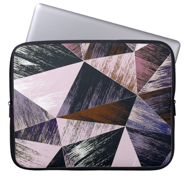 Abstract polygon pattern, colourful triangles. laptop sleeve (Front)