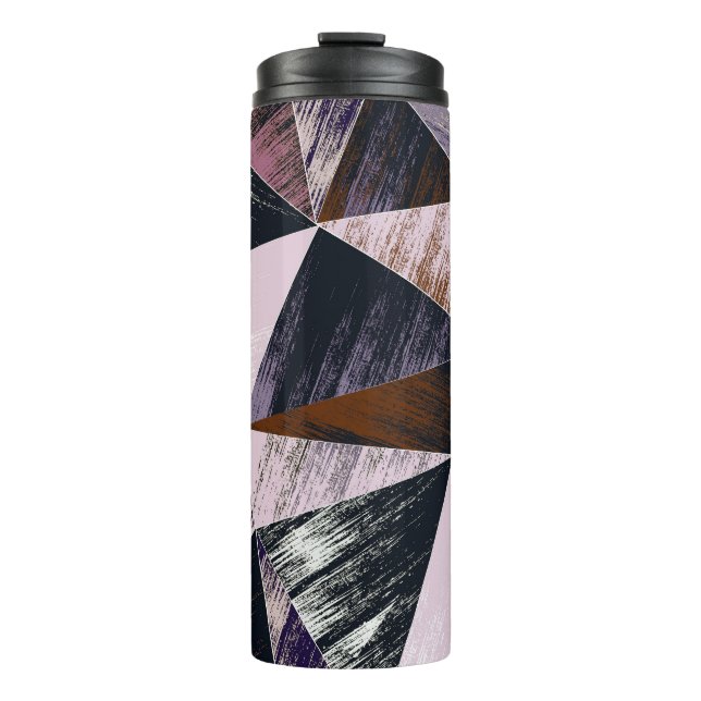 Abstract polygon pattern, colourful triangles. thermal tumbler (Front)