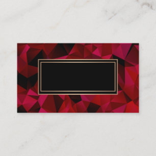 Abstract, polygonal, red, red and black business card