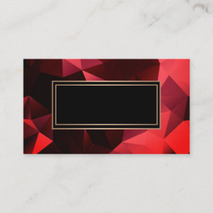 Abstract, polygonal, red, red and black business card