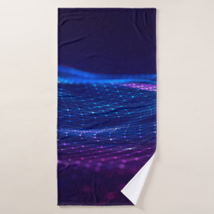 Abstract polygonal space low poly dark background bath towel