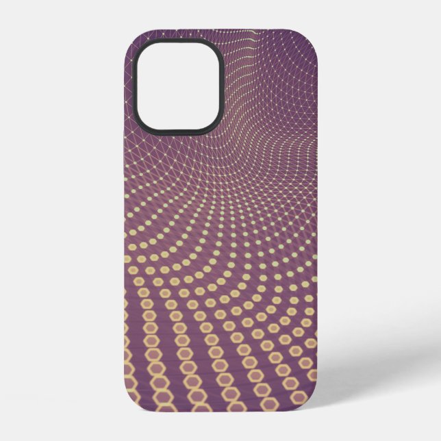 Abstract polygonal space low poly dark background  iPhone case (Back)