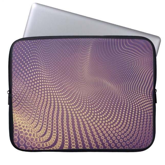 Abstract polygonal space low poly dark background  laptop sleeve (Front)