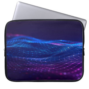 Abstract polygonal space low poly dark background laptop sleeve