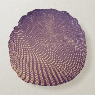 Abstract polygonal space low poly dark background round cushion
