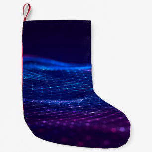 Abstract polygonal space low poly dark background small christmas stocking