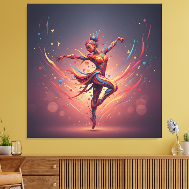 Abstract Pop Art Dancer  Canvas Print (Insitu(LivingRoom))