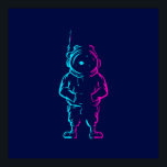 Abstract pop art Poster<br><div class="desc">Astronaut explore the galaxy line pop art portrait logo colourful design with dark background Abstract illustration</div>