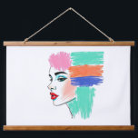 Abstract Pop Art Woman Tapestry<br><div class="desc">Add a vibrant and modern touch to your space with this eye-catching tapestry. Featuring a stylised profile of a woman with bold makeup and abstract blocks of colour for hair, this piece blends fashion illustration with a pop art sensibility. The sketchy, textured lines add a unique artistic flair to this...</div>