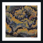 Abstract Pop Fine Art Cool Retro Dark Blue Yellow Poster<br><div class="desc">Original abstract painitng retro modern Magma Volcano in vintage colourful colours dark blue and beige by www.mariechristinebelkadi. Copyrighted</div>