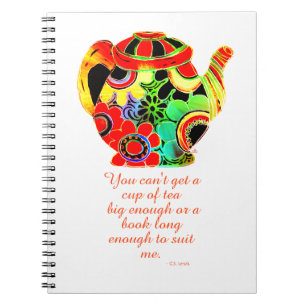 Abstract Pop teapot C.S. Lewis tea and books quote