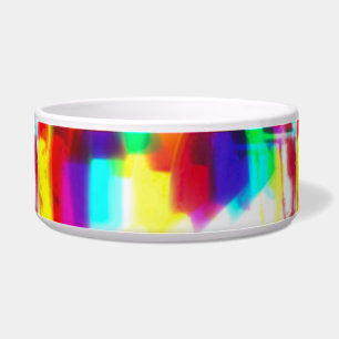 Abstract Popart Primary Rainbow Ceramic Pet Bowl