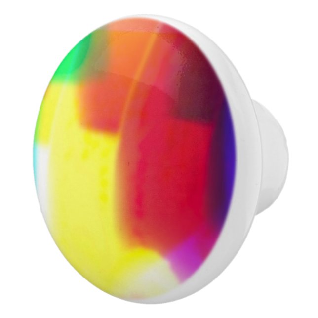 Abstract Popart Primary Rainbow Ceramic Pull (Right)