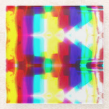 Abstract Popart Primary Rainbow Coaster