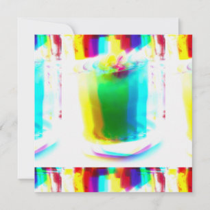Abstract Popart Primary Rainbow Drink Flat Card