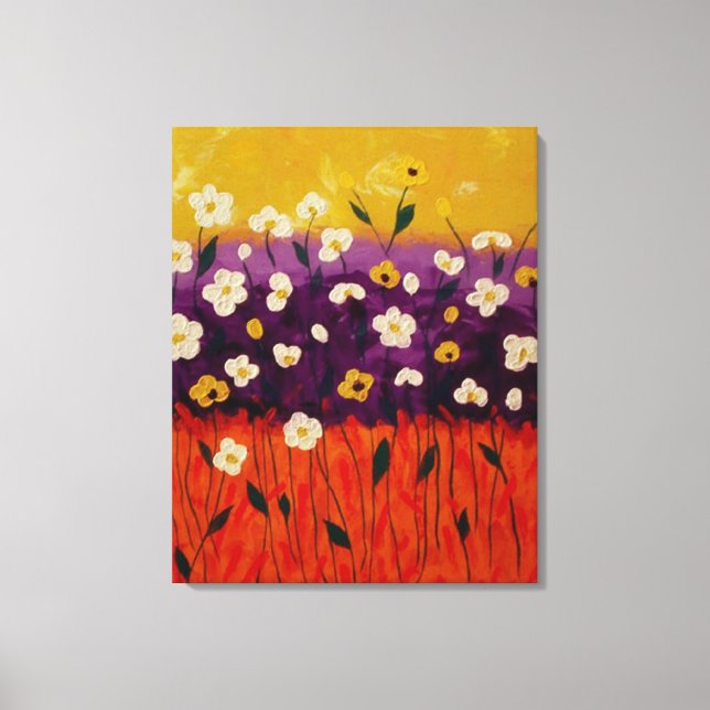 "Abstract Poppies 2" by Linda Powell~Canvas Canvas Print (Front)