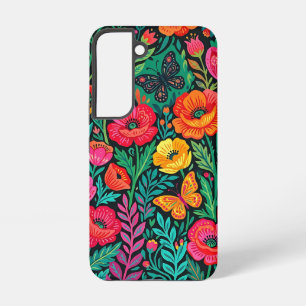 Abstract Poppies Butterflies Garden Samsung Cases