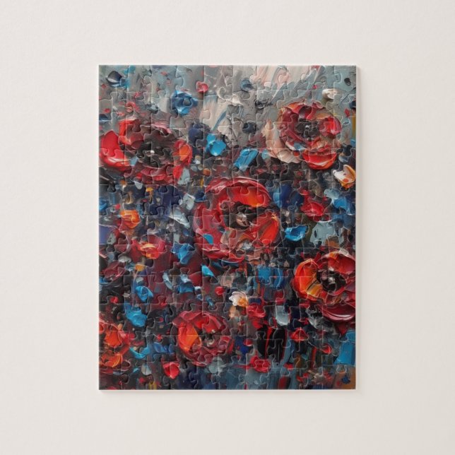 Abstract Poppies Painting  Jigsaw Puzzle (Vertical)