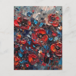 Abstract Poppies Painting Postcard