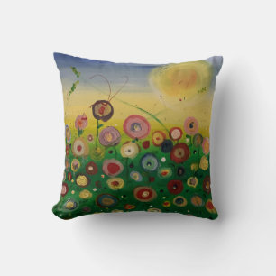 Abstract Poppy Field Pillow