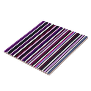 Abstract Popular Purple Black Stripes Collection Tile