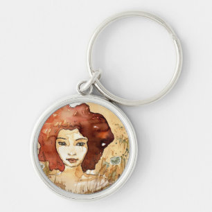 Abstract portrait 3 key ring